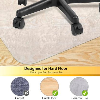 LEMY Office Mat, Heavy Duty Floor Chair Mats, Anti-Slip for Home, 48 x 60 Inches, PVC - size: 46x60--0.06"Th