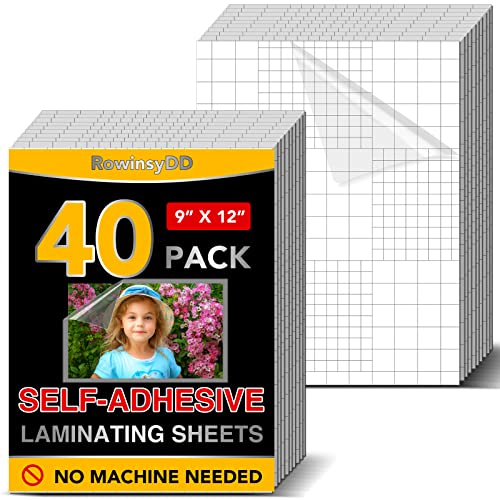 RowinsyDD 40 PCS Self Laminating Sheets, Self Adhesive Laminating Sheets - color: 40 Pcs