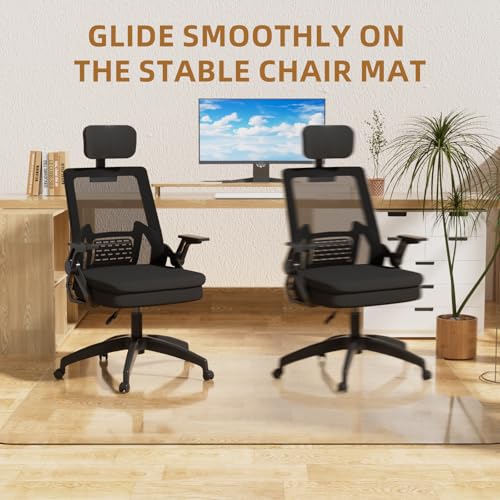 Clear Office Chair Mat for Hard Floors, Plastic Floor Protector for Chairs - size: 48" x 60"