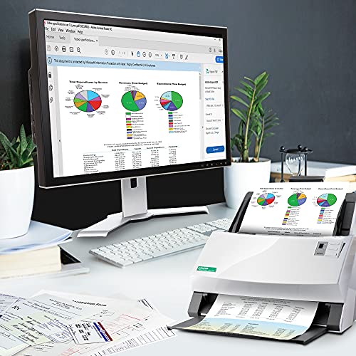 Plustek PS3140U Duplex Document Scanner, Citrix Ready & Twain Support for PC and Mac, Scan and Save Batch Documents