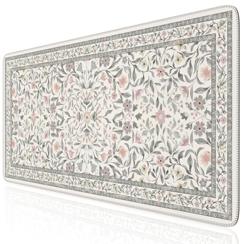 iLeadon Grey Cute Desk Mat for Keyboard and Mouse,Large Mouese Pad | Thick Keyboard and Mouse Pad with Non-Slip Base, Full Coverage Computer Mat 35.4"x15.7" for Office & Gaming Setup - color: Grey