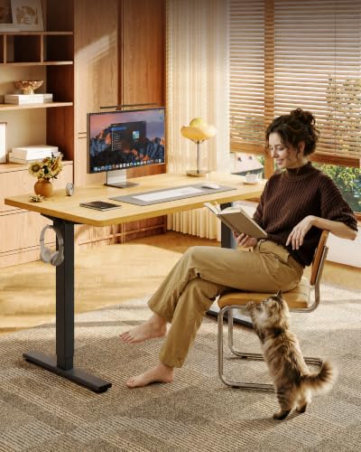 FLEXISPOT EN1 40"x24" One-Piece Standing Desk, Maple (Black Frame) | 176 LBS Capacity, Seamless Desktop, Home Office, 4 Memory Presets, Dual Monitor Setup, Anti-Collision - color: Maple (Black Frame), size: 39.4 x 23.6 in
