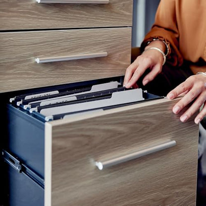 NBF File Cabinet 3 Drawer Mobile Laminate Storage Pedestal, Espresso - color: Brown