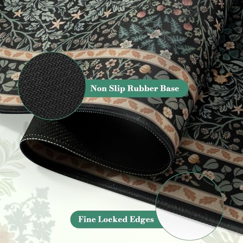 iCasso Desk Cover Mat, Office Mouse Pad,35.4x15.7in,Retro Black | Extra Large Matt for Desktop, Anti-Slip Big Mousepad with Stitched Edges for Computer, PC, Office, Home Workspace - color: A-retro Black