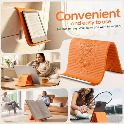 Flexible Silicone Aluminum Phone Stand,2026 New Anti-Slip Fexible Silicone Phone Holder,Folded into Any Shape Phone Holder for Tablet Laptop,Travel, Desk,Bed,Treadmill (Orange 1PCS) - color: Orange