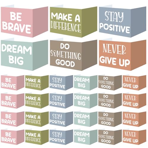 Honoson 24 Pcs Inspirational Privacy Folders for Students | Cardboard Desk Shields with Motivational Words, 6 Designs for Classroom Study, Tri-fold Exam Dividers, Bulk Test Boards - style: Boho