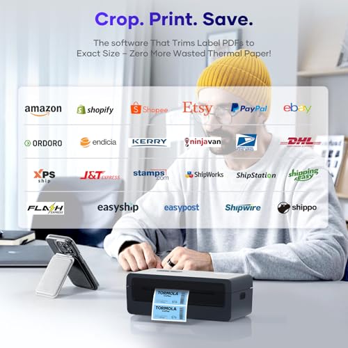 iDPRT Thermal Label Printer, Bluetooth 4x6 Shipping Label Printer - color: Black-Mini