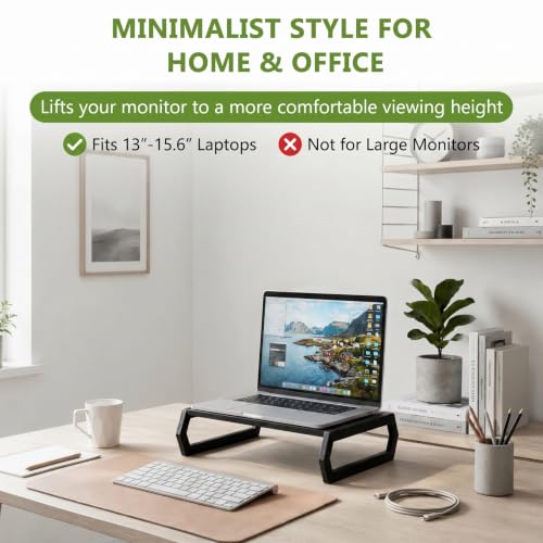Wenqik Solid Pine Wood Laptop Riser, 14.2" Wooden Laptop Stand for Desk - style: Hexagonal Design