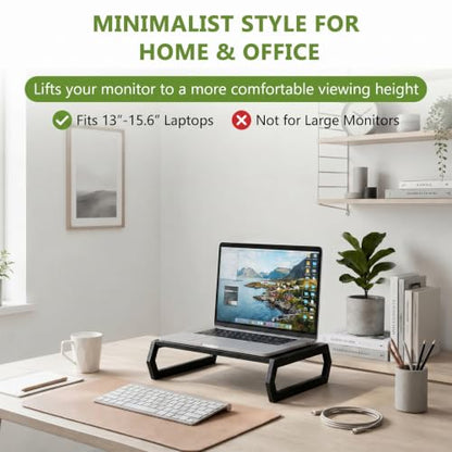 Wenqik Solid Pine Wood Laptop Riser, 14.2" Wooden Laptop Stand for Desk - style: Hexagonal Design