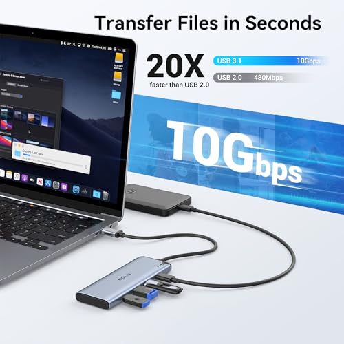 MOKiN USB C Splitter for Dual Monitors 4K@60Hz DP Alt Mode for Laptops