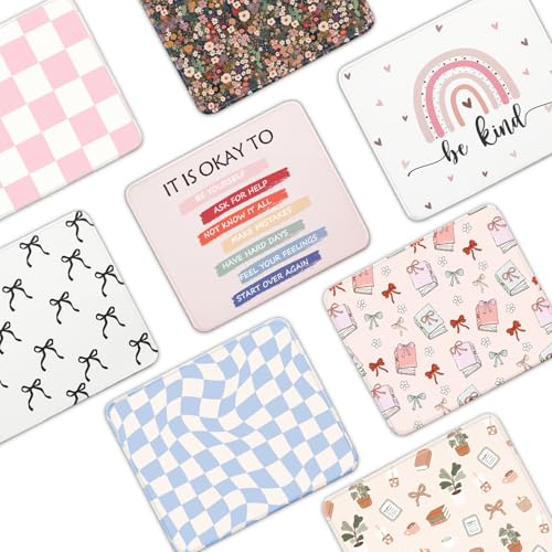 Mouse Pad for Desk with Stitched Edge, Premium Cute Washable Mouse Pads. Computer Mousepad with Non-Slip Rubber Base, Mousepads for Laptop, 9.25x7.75x0.12 inch (Black Bow) - color: Black Bow