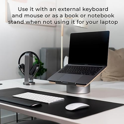 HumanCentric Laptop Riser for Desk, Black Walnut Wood Top & Space Gray Base - color: Black Walnut