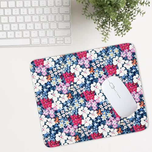 Mouse Pad for Desk with Stitched Edge, Premium Cute Washable Mouse Pads. Computer Mousepad with Non-Slip Rubber Base, Mousepads for Laptop, 9.25x7.75x0.12 inch (Ditsy Blooms) - color: Ditsy Blooms