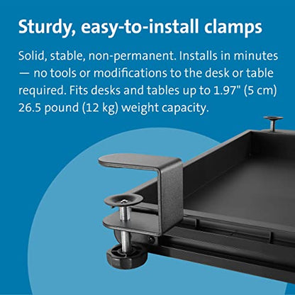 Kensington Clamp-On Storage Drawer, Under Desk Storage Drawer & Damage-Free Installation (K52175WW)