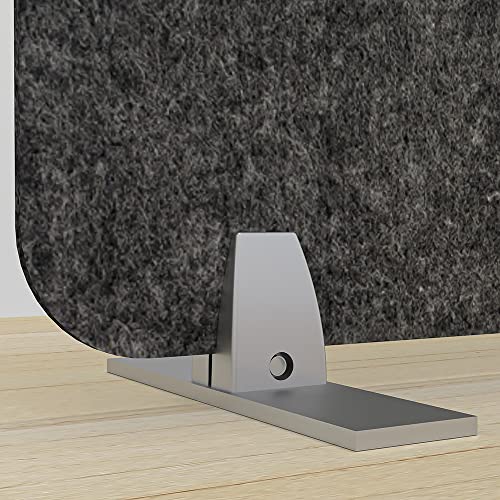 Freestanding Acoustic Desk Divider with Mount | Eco-Friendly Privacy Screen Panel | Noise Reducing Desk Partition | Tackboard Option & Easy to Install | Made from Recycled Plastic | Black | 18x59 - color: Black, size: 18" X 59"
