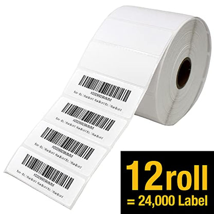 2 5/8" X 1” Direct Thermal Labels 2000 Per Roll Perforated | Quality 2 5/8" x 1” direct thermal labels 2000, designed for everyday use. - size: 2 5/8" X 1" 12 Rolls