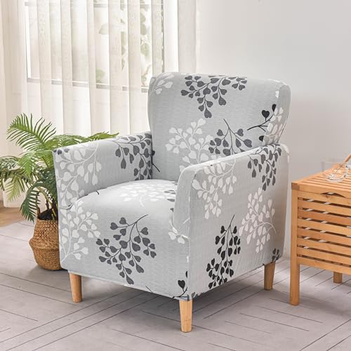 LiveGo Stretch Mid Century Modern Armchair Slipcover 1-Piece Jacquard Accent Chair Covers with Arms Soft Waterproof Chair Slipcovers for Living Room Furniture Protector Office (Color M) - color: Color M