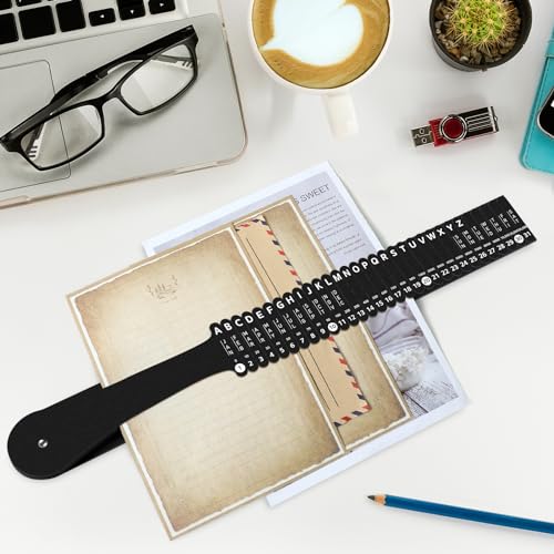 PerKoop 2 Sets Plastic Document Sorter Alphabetical File Organizer Compact Upright Space Saving Paper Organizer for File Office, 2.52 x 23.5 Inches (Black)