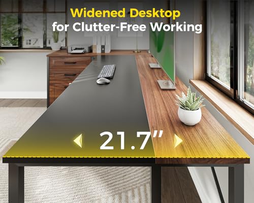 AODK 61" L Shaped Office Desk, Wood Drawers & Lockable File Cabinet, Walnut | Reversible, 21.7" Deep Desktop, 3 Outlets & 2 USB Ports, Engineered Wood & Steel Frame, Legal Storage - size: 61 Inch