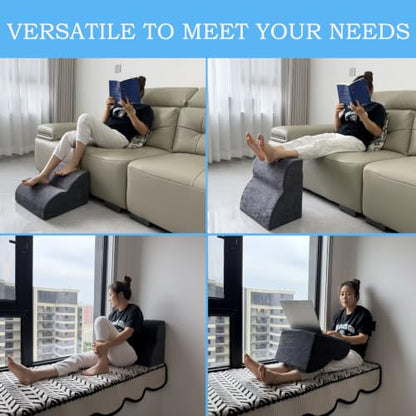 Foot Rest for Under Desk at Work.Multifunctional 3-Tier Foot Stool - color: Extra Large-dark Grey