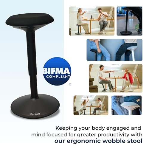 Standing Desk Stool Chair, Height Adjustable Stool 16-24 inch for Office and Classroom, Swivel seat, Anti-Slip Bottom Ergonomic Wobble Stool with Rocking Motion, Black - color: Matte Black, size: 16-24 inch