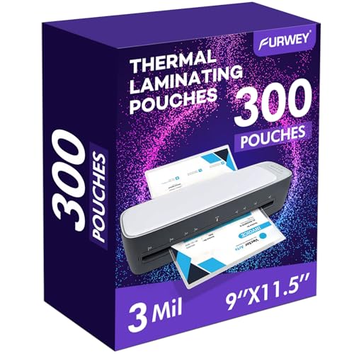 FURWEY Laminating Sheets,300 Pack,3 mil,9x11.5,Thermal Pouches - size: 300PACK-3Mil (9 x11.5Inches)