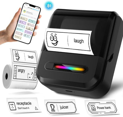 U1 Label Maker Machine,Portable Thermal Label Printer,Mini Bluetooth Inkless Label Stickers Makers for Home Storage School Business Office,Labeler Compatible with iOS & Android(Black) - color: Black-U1