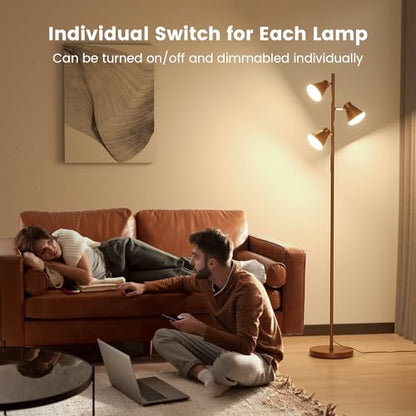 SIBRILLE 36W LED Tree Floor Lamp with Remote for Living Room Bedroom - color: Brown