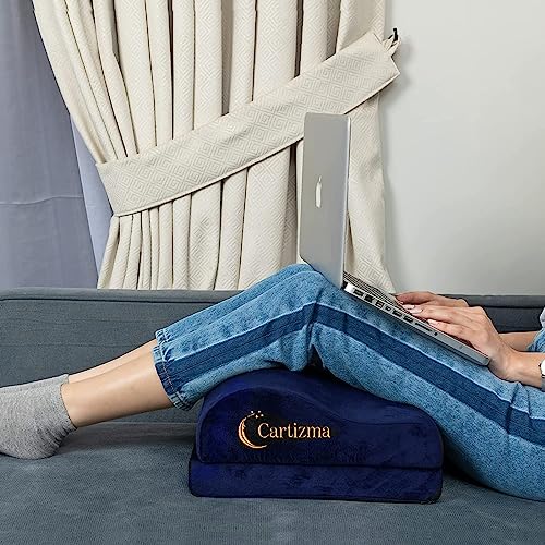 Ergonomic Foot Rest for Under Desk - Non-Slip, Adjustable, Washable Covers - Office, Home & Travel - color: Blue