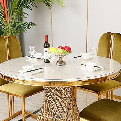30 Inch Round Clear Plastic Table Protector 1.5mm Thick Clear Plastic Tablecloth Wipeable Water Resistant Tabletop Cover PVC Vinyl Circle Furniture Cover Coffee Dining Tabletop Protective Pad - color: Round New Clear 1.5mm, size: 30" x 30"
