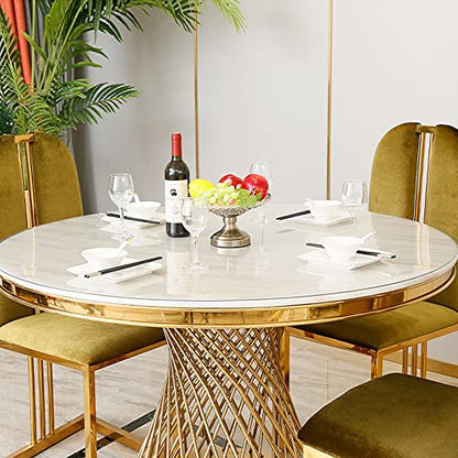 30 Inch Round Clear Plastic Table Protector 1.5mm Thick Clear Plastic Tablecloth Wipeable Water Resistant Tabletop Cover PVC Vinyl Circle Furniture Cover Coffee Dining Tabletop Protective Pad - color: Round New Clear 1.5mm, size: 30" x 30"