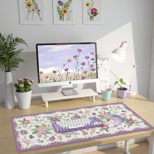 HAOCOO Purple Cloud Desk Pad, 35.4" x 15.7" Desktop Matt for Home Desk - color: D-purple, size: 35.4" x 15.7"