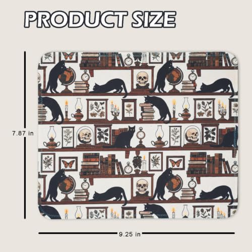 Mouse Pad for Desk with Stitched Edge, Premium Cute Washable Mouse Pads. Computer Mousepad with Non-Slip Rubber Base, Mousepads for Laptop, 9.25x7.75x0.12 inch (Gothic Cats) - color: Gothic Cats