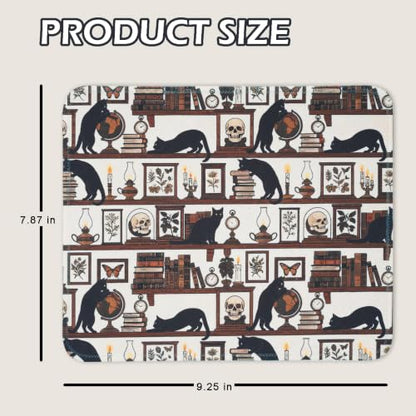 Mouse Pad for Desk with Stitched Edge, Premium Cute Washable Mouse Pads. Computer Mousepad with Non-Slip Rubber Base, Mousepads for Laptop, 9.25x7.75x0.12 inch (Gothic Cats) - color: Gothic Cats