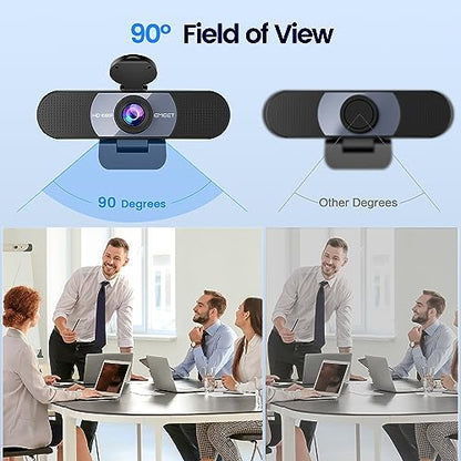 EMEET C960 1080P Webcam with Microphone, 2 Mics, 90° FOV, Computer Camera - style: 1080P Grey