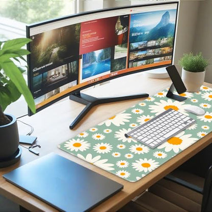 iCasso Desk Mat, Desk Matt for Desktop, Cute Desk Pad Mat, Daisy - color: Daisy