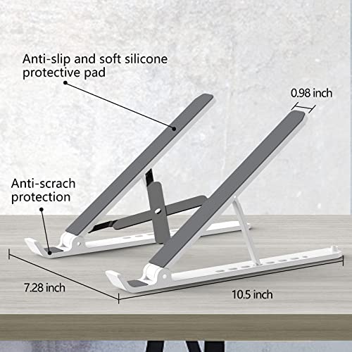 Tonmom Laptop Stand for Desk, Adjustable Laptop Riser, White - color: White
