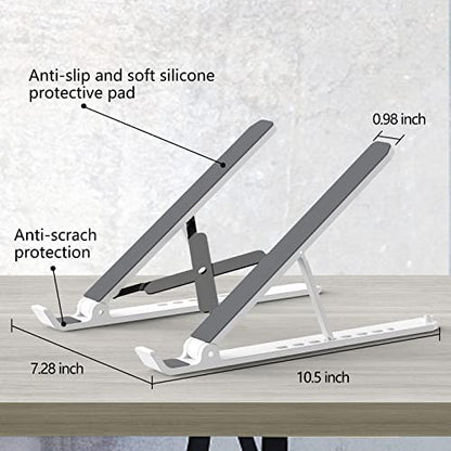 Tonmom Laptop Stand for Desk, Adjustable Laptop Riser, White - color: White