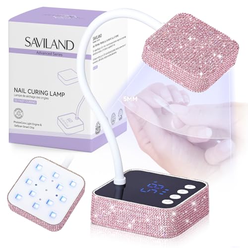 SAVILAND 36W Pink UV Nail Lamp: 5S Fast Curing UV Light for Gel Nails Smart Sensor & 3 Timing Modes Flash Cure Lamp 7 Hours 360° Flexible Gooseneck Nail Flash Cure Light for Nails - color: Orange