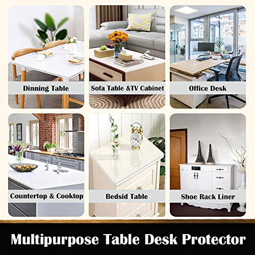 Clear Office Computer Desk Mat Table Protector Pet Feeding Pad Plastic PVC Table Cover Pad Rectangle Protective Desk Cover PVC Vinyl Pads Night Stand Protection Pad Easy Clean Wipeable 12x30 Inch - color: Clear Rectangle, size: 12"x30"