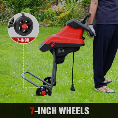 EWORK 15 Amp Electric Wood Chipper Shredder, Max 1.77" Cutting Diameter
