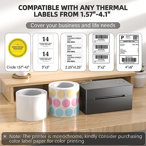 PEDOOLO Label Printer, 4x6 Shipping Label Thermal Printer for Packages, Bluetooth Conection and Compatible with Android, iPhone, Windows, Mac, Chromebook, Amazon, UPS, USPS, FedEx, Shopify