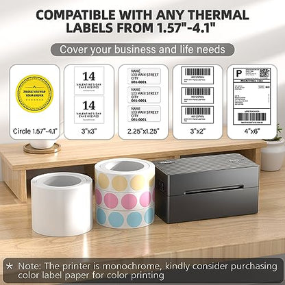 PEDOOLO Label Printer, 4x6 Shipping Label Thermal Printer for Packages, Bluetooth Conection and Compatible with Android, iPhone, Windows, Mac, Chromebook, Amazon, UPS, USPS, FedEx, Shopify