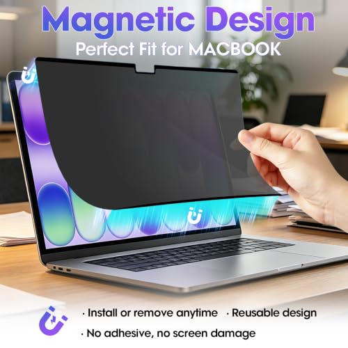 Anti-Spy Removable Shield Magnetic for MacBook Neo 13 Inch (2026, A18 Pro) Privacy Screen with 180° View Control, Ideal for Public Workspace - size: MacBook Neo 13 Inch (2026, A18 Pro)