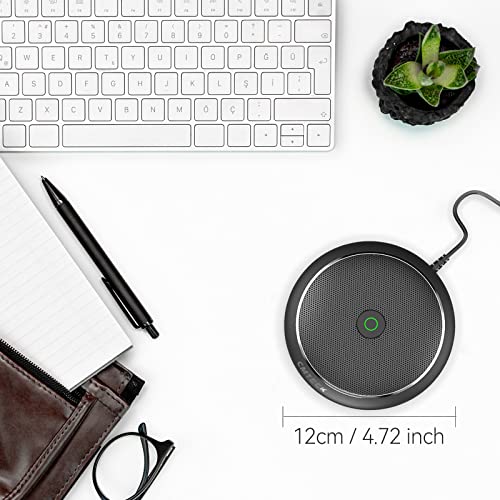 CMTECK Conference USB Microphone, Plug-and-Play Omnidirectional Desktop Mic | Omnidirectional condenser for clear audio,compact design. Ideal for video, streaming, YouTube. Works with macOS/Windows - color: WITHOUT SPEAKER（ dark black）