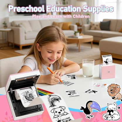 Phomemo Mini Sticker Printer, Inkless Thermal Sticker Printer Maker | Mini Printer Sticker Maker, Mini Impresora Portátil, Sticker Printer Machine, Pocket Label Printer for DIY/Study Notes, Gifts - color: Pink