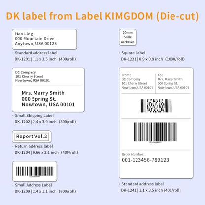 Compatible with Brother 2.4" x 1.1" DK-1209 Small Address/Barcode QL Label - size: 2.4 inch x 1.1 inch (1209)