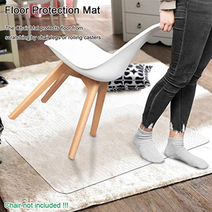 Office Desk Chair Mat - PVC Floor Protection for Hard Wood, Clear Premium Quality, Thick and Sturdy, Transparent (90x120x0.2cm) - size: 90x120x0.2cm