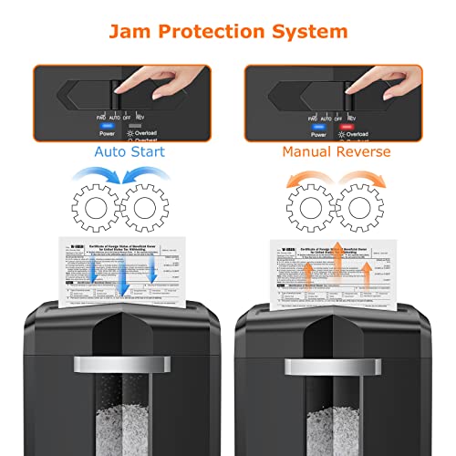 Bonsaii 12 Sheet Micro Cut Paper Shredder | 60-Minute Continuous Run Time | Home Office Heavy Duty Shredder for CD, Credit Card, Mails, Staple, Clip, Jam-Proof System | 4.2 Gal Pullout Bin - color: Black, size: 12-Sheet | 60 min