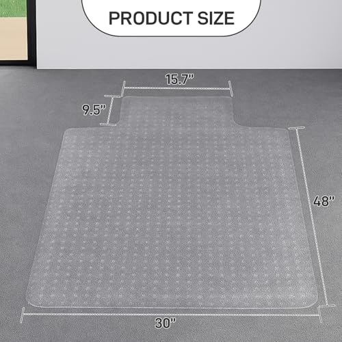 Anti-Slip 30 x 48 in Office Chair Mat for Low Pile Carpets with Lip | Heavy-Duty Easy-Glide Rolling Plastic Floor Mat Fits Gaming or Work Chairs for Home and Office Use - size: 30" x 48" for Carpet with Lip